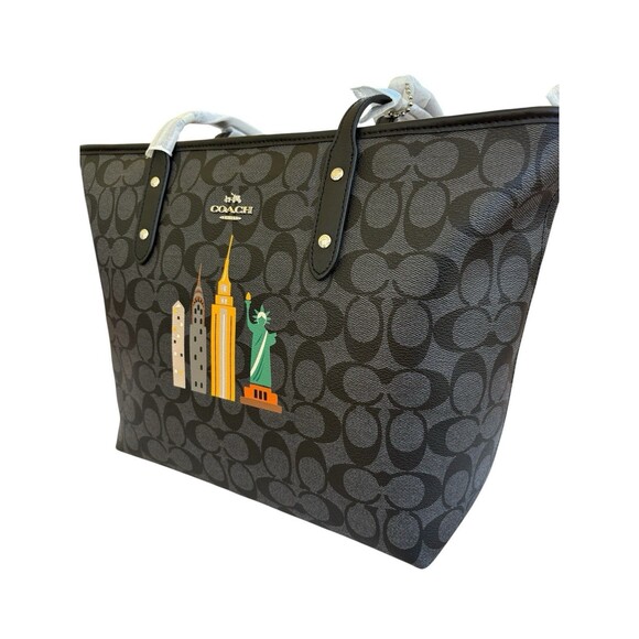 NWT Coach New York Skyline Monogram Zip Top Signature Tote Bag $325 MSRP - Picture 2 of 16